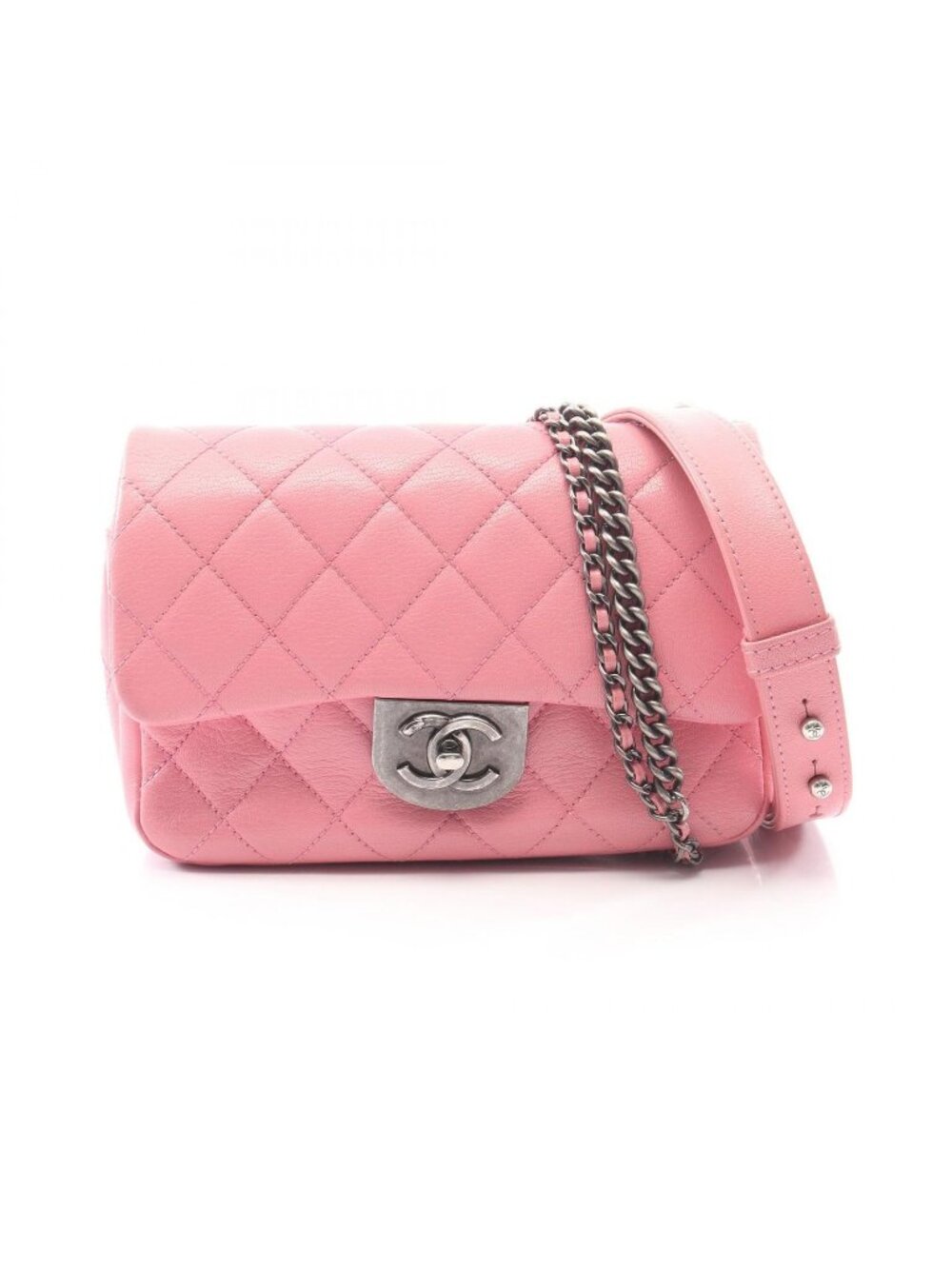 Chanel Shoulder Bag Quilted 2-Way Pink Leather Chain